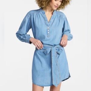 Time & Tru Blue Long-sleeve Minj Shirt  Denim Belted Dress(Size XL 16/18)